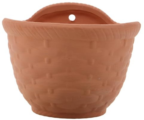 ORFOFE Wand-pflanzenhalter Terrakotta-pflanzgefäß Hängender Blumentopf Für Garten Und Balkon Wandpflanzgefäß Aus Keramik Innen Und Außenbereich Platzsparendes Wandbehang-Design