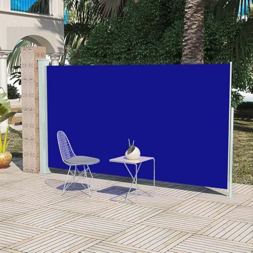 Césped y jardín, vida al aire libre, sombrillas y sombrillas para exteriores, toldo lateral para terraza y patio, 160 x 300 cm, color azul