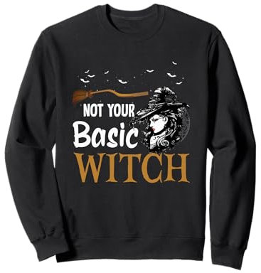 Lustiges Halloween-Kostüm für Damen mit Aufschrift Not Your Basic Witch Sweatshirt