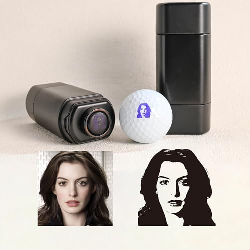 TPFOON Custom Photo Face Golf Ball Stamp, 2-in-1 Custom Portrait Golf Ball Stamper, Golf Ball Line Marker & Alignment Tool, Golf-Liebhaber Geschenk, Golf-Zubehör für Männer