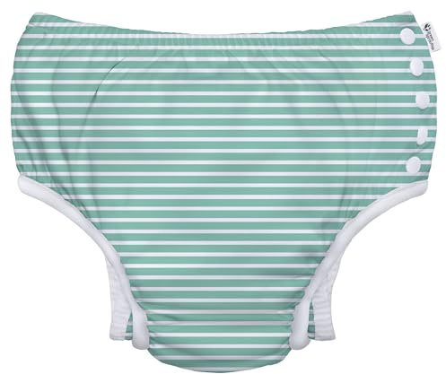 green sprouts Baby Toddler Eco Snap Swim Diaper - Mint Stripes - 24mo