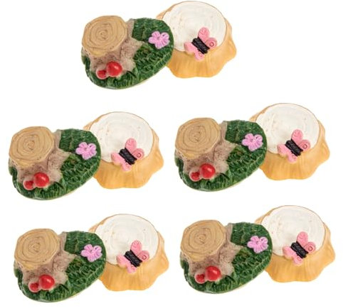 SEWOART 10stücke Miniatur Baumstumpf Modelle Simulierte Baumstümpfe Dekoration Mit Schmetterlingen Harz Für Fotografie Requisiten Schreibtischschmuck Blumentopf-