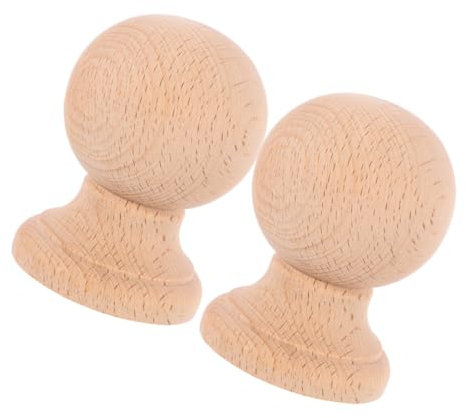 DIYEAH 2Pcs Wooden Finials for Staircase Post Caps Solid Wood Decorative Furniture Accessories Roman Bridge Design Versatile Home Decor