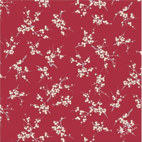 Ryoman – Elegantes Furoshiki aus Kyoto, hergestellt in Japan aus 100 % Baumwolle. Eine schöne und langlebige Tuchverpackung für stilvolles Verpacken oder Transportieren. (Rot (Pflaume))