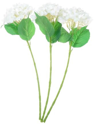 Hortensias Artificiales Realistas 3 Piezas de Tela de Seda y Plástico