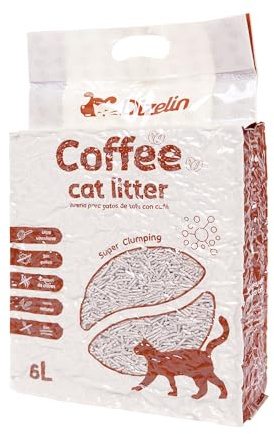Katzenstreu, Bio-Kaffee, pflanzlich, natürlich, Bindemittel (Coffee-6L)