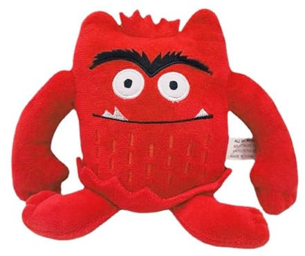 Farbenmonster Plushie, Bunte Monster Plüschtier für eine fröhliche und unbeschwerte Stimmung, Halloween oder Birthday Decorations Monster Kuscheltier Geschenke für Jungen oder Mädchen (#Rot)