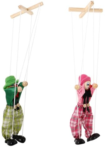 WEKAMOS 2 Stück Holzpiraten Marionetten Interaktive Puppenspiele Für Kinder Und Eltern Puppentheater Spielzeug Trainiert Fingerfertigkeit Nachhaltiges Material
