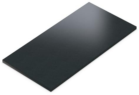 AUPROTEC Tischplatte 19mm Alux Schwarz 50x50 cm I Spanplatte mit 1mm ABS Kante & PU-Verleimung I melaminharzbeschichtet I elegant & wasserabweisend