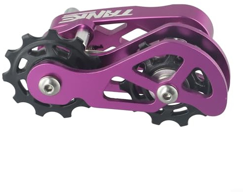 Lawnoval Bike Chain Tensioner, Adjustable Bikes Tensioner for Chain Bicycle Chain Guide 8 Speed Up To 12 Speed with Anti Drop Link Feature(Purple)