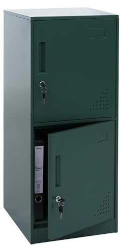 Mendler Spind HWC-P63, Schließfach Wertfachschrank Schließfachschrank 2 Türen, 90x38x45cm Stahl - grün