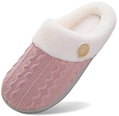 Pantofole da Donna - Pantofole Morbide con Punta Chiusa E Fondo Piatto Isolanti Invernali alla Moda da Donna