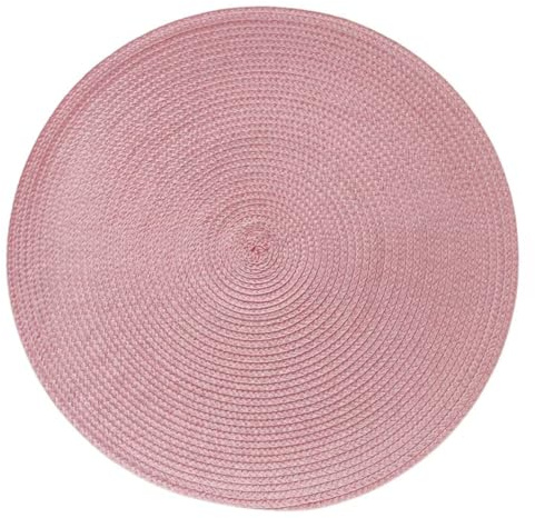 Juego De 6 Manteles Individuales Redondos Trenzados for Mesa De Comedor, Lavables Y Antideslizantes, 38 cm(Pink)