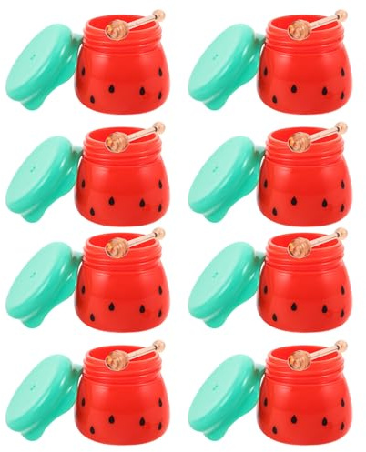 HONITANO Lot de 8 Pots à à Lèvres Vides : Échantillons de Maquillage pour à Lèvres - Pots de Voyage de 2,5 Cm avec Spatules pour Cosmétiques Faits Maison