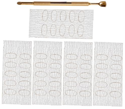 Ciieeo Herramienta para Manicura Profesional de Acero Inoxidable Empujador y Raspador, Incluye Papel de Lija para Cuidado de Uñas y Eliminación de Cutículas