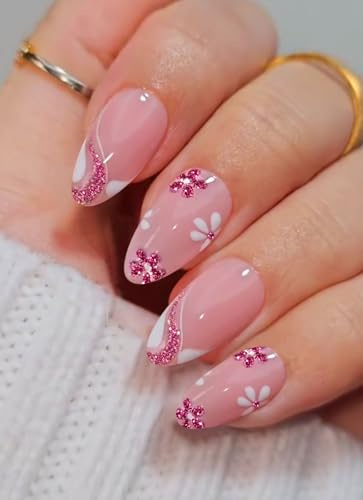 JMEOWIO Fleur Paillettes Ongles Gel Autocollant UV Nail Art Sticker