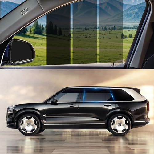 Tönungsfolie Auto, 75cm x 3m Scheibentönungsfolie Auto, 1% VLT Blockiert UV-/IR-Strahlen Kratzfeste Scheibenfolie Sonnenschutzfolie Selbstklebend, Hitze und Blendung für Haus-Pkw und LKW