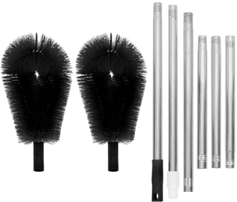 Mikikit Brosse de Nettoyage de Gouttière Outil Ergonomique Manche Télescopique Extensible en Plastique et Acier Inoxydable Élimine Feuilles et Débris Efficacement pour Villas