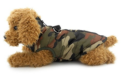 SELMAI Camo Waterproof Small Dog Cat Winter Coat Quilted Vest Jacket Harness with D-ring Pet Puppy Puffer Coat Chihuahua Cold Weather Clothes Boy Apparel Army Green L | Water-Resistant Quilted Fabric, Zip Closure & D-Ring, Autumn Winter Walks, Small Dogs/Cats, Camo Puppy Puffer Vest, Chihuahua