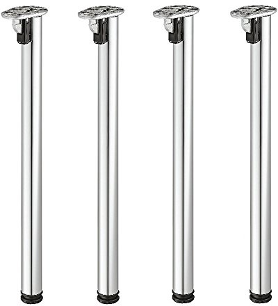 GedoTec Tischbeine zum Klappen Tischfüße klappbar Chrom poliert Möbelfüße höhen-verstellbar - Rondella | Höhe 705 mm | Fußrohr Ø 50 mm | Möbel-Beine Tragkraft 100 kg | 4er Set - Klapptisch-Füße rund