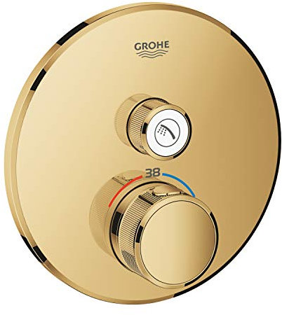 Grohe Grohtherm SmartControl Thermostat mit einem Absperrventil, runde Wandrosette, Farbe: Frischer Sonnenaufgang - 29118GL0