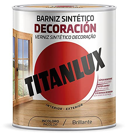 BARNIZ SINTÉTICO DECORACIÓN BRILLANTE INCOLORO 750ml TITANLUX M10100034