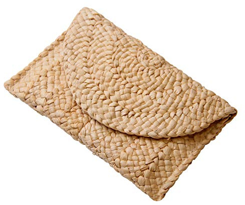 Freie Liebe Straw Clutch Purses for Women Summer Beach Bags Envelope Woven Clutch Handbags