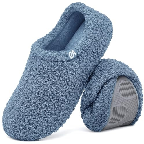 VeraCosy Women's Fuzzy Slippers Warm Comfy Memory Foam Non-slip House Shoes | Furry, Pull-on, Lightweight, Cosy Soft Rubber Sole, Plush Snug, Convenient, Gift