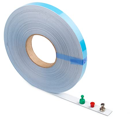 magnets4you - Nastro autoadesivo in metallo | bianco | Larghezza 19 mm, al metro | Base adesiva per magneti, ritagliabile