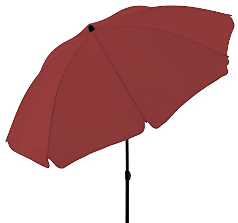 derby Sonnenschirm 196 cm in bordeaux – Strandschirm mit Mittelmast für Balkon, Garten & Strand – UV-Schutz, windstabil, tragbar