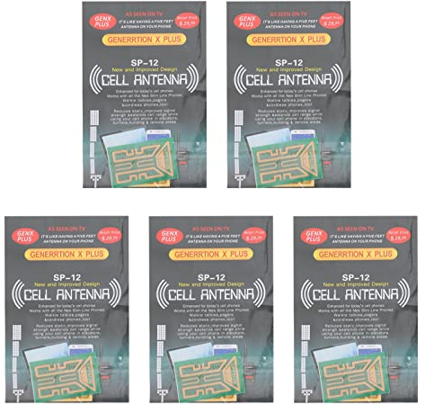 Lot de 5 Autocollants Amplificateur de Signal de Téléphone Portable, Autocollant D'amélioration du Signal de Téléphone Portable/talkies-walkies/buzzers pour Ascenseurs et Tunnels de Camping en Plein A