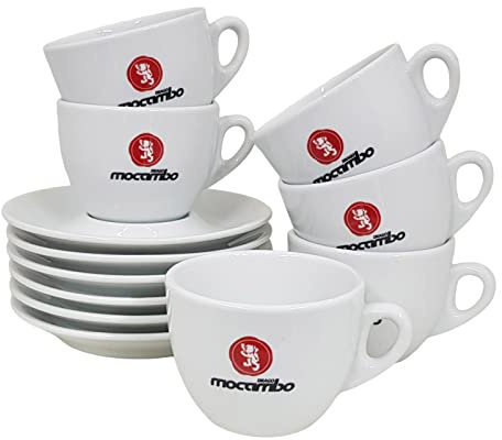 Drago Mocambo Cappuccino Tassen - 6 Stück, Porzellan, Cappuccino, Cappuccinotasse, 160 ml