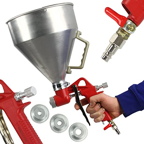 Pneumatische Druckluftpistole Luftpistole mit Trichter aus Aluminium 5L Luftanschluss 1/4'' mit Düsen 4, 6, 8 mm 2-4 Atmosphären