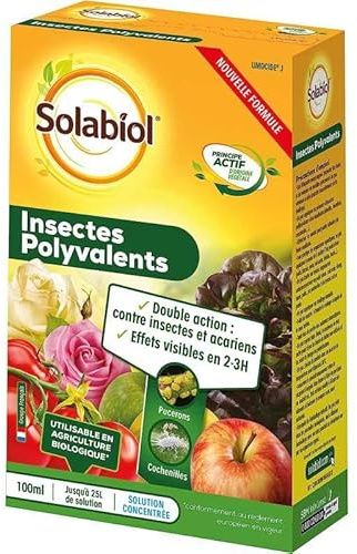 Traitement Insectes Polyvalent SOLABIOL – Lutte efficace contre insectes et acariens - 100ml