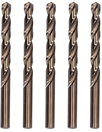 BestAlice 5 Punte Elicoidali, Set di Punte Elicoidali in Cobalto, Set di Punte Elicoidali in Metallo, Kit di Utensili per Foratura con Codolo Parallelo in Acciaio Ad Alta Velocità per Ferro(13 mm)