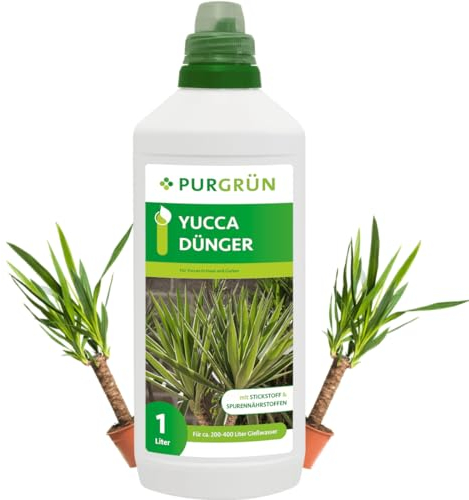 Purgrün® Yucca-Dünger 1 Liter – Schnelles Wachstum dank Stickstoff – Premium-Flüssigdünger mit Spurennährstoffen – Stärkt die Widerstandskraft – Ergiebiges Konzentrat für 400 Liter Gießwasser