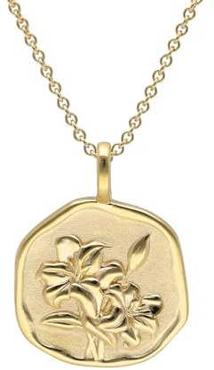 trendor Halskette mit Monatsblume Mai 925 Silber Vergoldet 68002-05 | zauberhafter Halsschmuck für Damen, edles Accessoire und schöne Geschenkidee