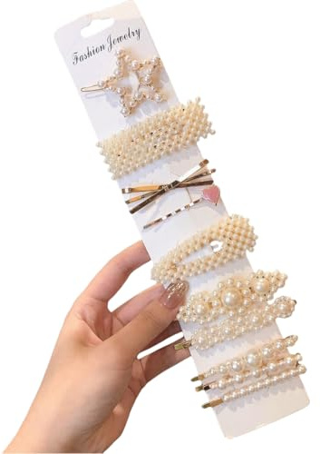 FKWKUW Pasador De Pelo Con Perlas, 10 Unidades, Pinzas Para El Pelo, Pequeñas Y Elegantes Perlas, Juego De Accesorios Para El Cabello Para Niñas Y Horquillas, Decoración De Boda
