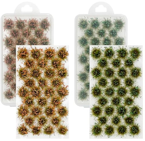 Cayway Scenics Gras Flower Grass Tufts Strauchblüten Cluster Modellbau Miniatur Grasbüschel Modellbau Static Grass Tuft für Miniatur Tabletop (Gelb und Grün)