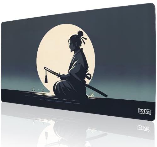 Tilt Gaming Mauspad 1000x500 mm - 4 mm rutschfeste Schreibtischunterlage Groß - Speed-Oberfläche & HD-Druck - Maschinenwaschbar Mousepad XXL für Gaming und Büro - Samurai Calm Desk Mat