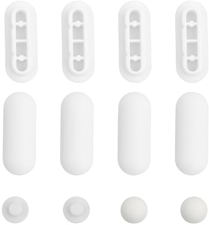 Dokeno Set di 12 fermaporta per WC in plastica morbida, colore bianco, misura universale, facile da installare