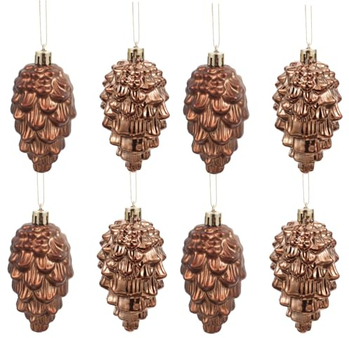 COLLBATH Weihnachtsschmuck 8 Stück Tannenzapfen Dekorationen Weihnachtsbaum Kiefer Tannenzapfen Ornament-Set Einfach Aufzuhängen