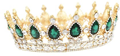 WACEH Hairband Krone Legierung Haar Strass Haarschmuck für Abschlussball Braut Kopfschmuck für Hochzeit Jeweley Prom Retro Dekor Strass für Haare Frauen Haarschmuck Strass Stirnband Blau Hairband