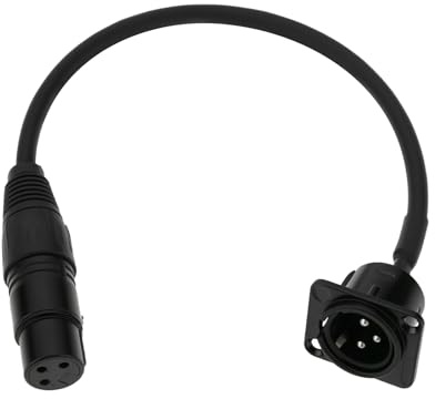eMagTech Anschlusskabel 3-poliger XLR-Stecker für die Plattenmontage auf XLR-Buchse 30 cm D-Typ XLR-Durchgangskabel für die Plattenmontage für Mikrofon- Hall- Und Audiogeräte (Stecker auf Buchse).