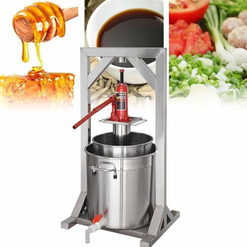 guoyjmm Pressa Manuale per Frutta, Pressa Idraulica in Acciaio Inossidabile da 12/22 l, Pressa Manuale, Produzione di Succhi di Arancia, Bacche, Verdure, Formaggio, Tinture ed Erbe,12L