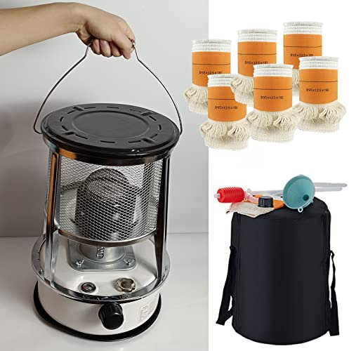 Smoke-Free Portable Kerosene Stove, Portable Heater for Outdoor&Indoor Use Efficient Kerosene Stove Burner 9000 Btu/H Kerosene Stove Camping Oil Heaters/Kerosene Stove/White 6L