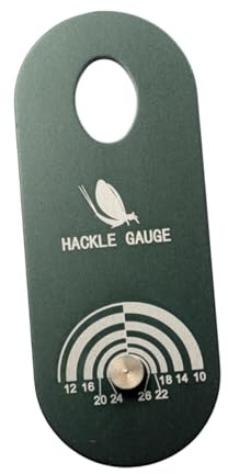 Oshhni Volare Il Calibro Hackle, misurazione di Forniture per Attrezzature per Lettere per Legno a Mosca Pratica, Strumento di Legame, Alluminio, Verde