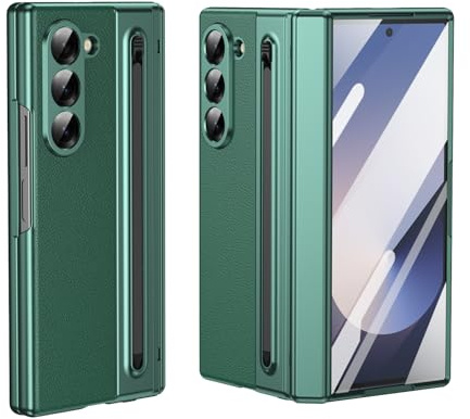 Custodia a libro per telefono Custodia di nuova concezione 2024 compatibile con Samsung Galaxy Z Fold 6 con nuovo slot Compatible with penna S compatta integrata, custodia protettiva pieghevole con st