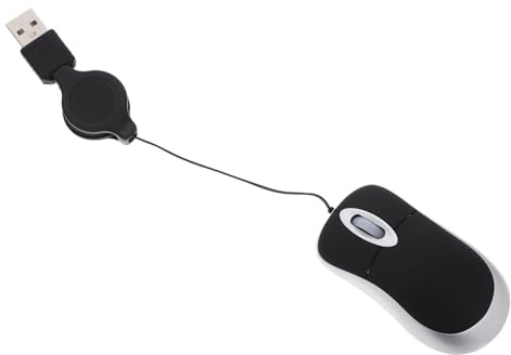 EXCEART Souris Filaire USB Miniature Télescopique, 1000 Dpi, 3 Boutons, Positionnement Précis, Prise en Main Confortable, pour Ordinateur Portable et Bureau