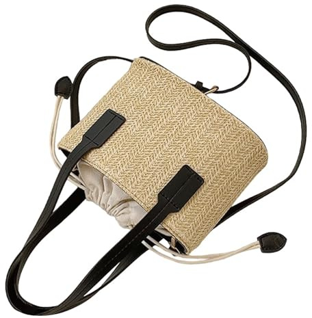 Strohtasche, lässige Urlaubstasche, stilvolle Vintage-Umhängetasche für Damen, Ehefrau, Urlaub, Party, Shopping, Picknick, Arbeit, Wandern, Date, Nacht, tägliches Pendeln und Reisen